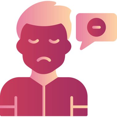 Negatif düşünce, modern simge, vektör illüstrasyonu 