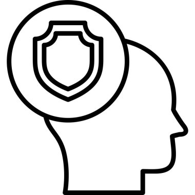 Koruma çizgisi simgesi, vektör illüstrasyonu