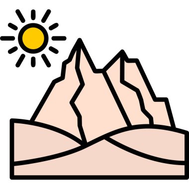 Çöl modern simgesi, vektör illüstrasyonu 