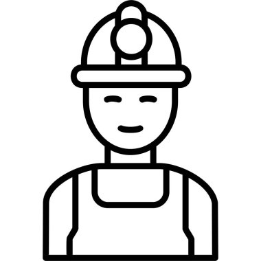 İşçi modern simge, vektör illüstrasyonu