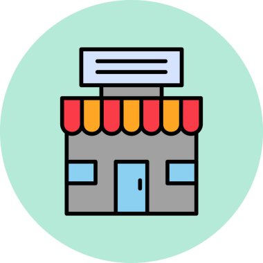 dükkan simgesi vektör illüstrasyonu