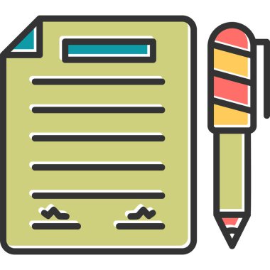 Contract icon, vector illustration simple design