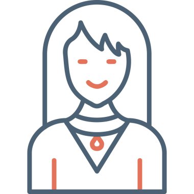 Kadın. Web simgesi basit illüstrasyon