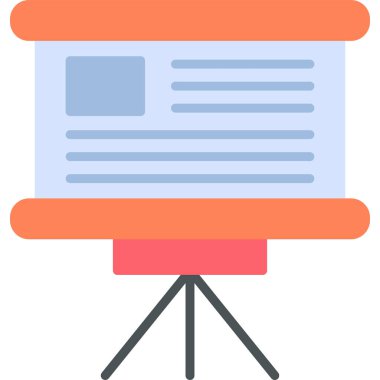 iş sunumu düz vektör simgesi