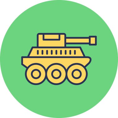 askeri tank simgesi, vektör illüstrasyonu