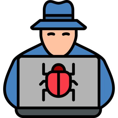 Hacker man, web için illüstrasyon simgesi