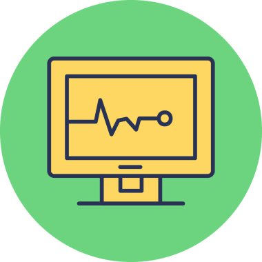 Kardiyogram. Web simgesi basit illüstrasyon 