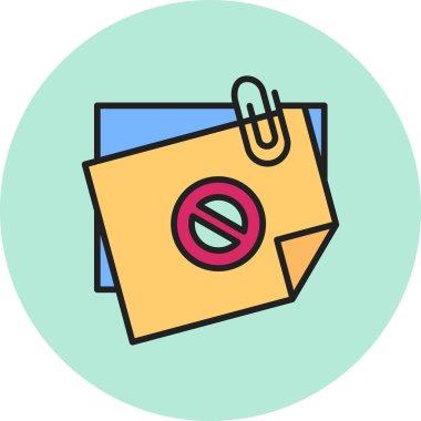 vector illustration of Sticky Notes Ban
