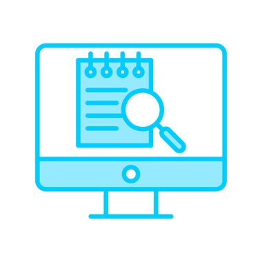 Dosya Arama Bilgisayar Ağı, simge, vektör illüstrasyonu