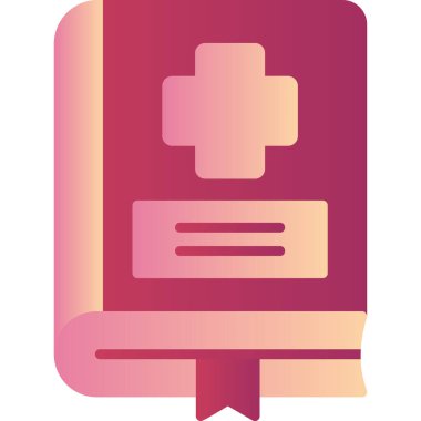 Tıp kitabı ikonu, modern tasarım illüstrasyonu