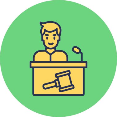 Açık Artırma web simgesi basit illüstrasyon