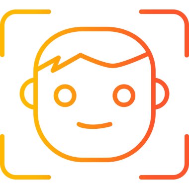 Mutlu Yüz Kimliği, basit simge illüstrasyonu, erişim ve kimlik