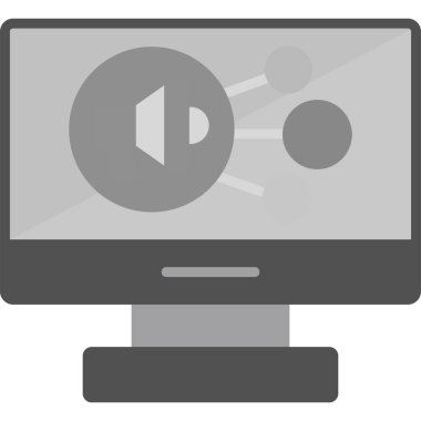 Bilgisayar monitörü. Vektör çizim