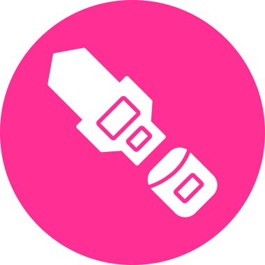 Koruma ikonu için emniyet kemeri. Araba ya da uçak için güvenlik ekipmanları. Düz biçimli vektör illüstrasyonu. 