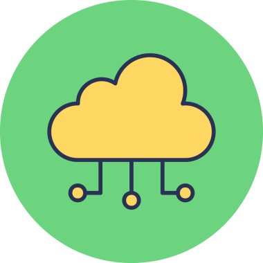vector cloud technology icon illustration