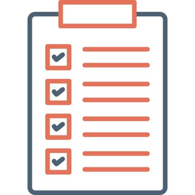 Kontrol listeli pano. Web simgesi basit illüstrasyon