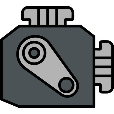 Araç Motoru simgesinin vektör çizimi