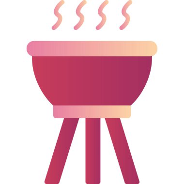 Barbekü. Web simgesi basit illüstrasyon