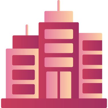 Bina. Web simgesi basit illüstrasyon