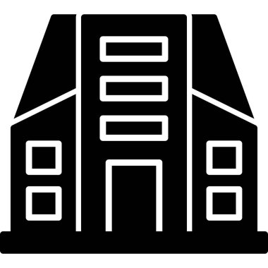 Bina. Web simgesi basit illüstrasyon