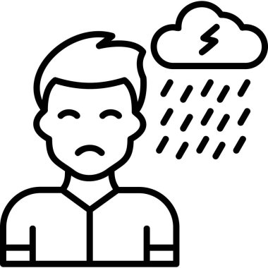 Depresyon simgesi, vektör çizimi