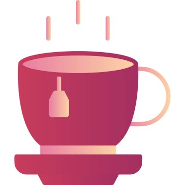 Kahve fincanı ikonu. Web için sıcak çikolata çay vektör simgelerinin düz çizimi