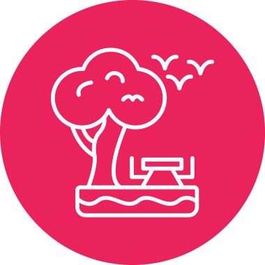 Bir ağaç simgesinin vektör illüstrasyonu