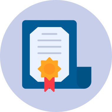 Sertifika. Web simgesi basit tasarım 