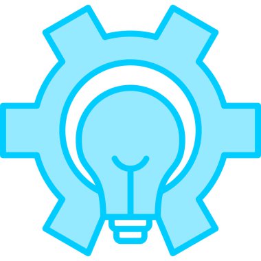 Ampul ışığı dişlinin içinde. Simge illüstrasyonu ayarlanıyor