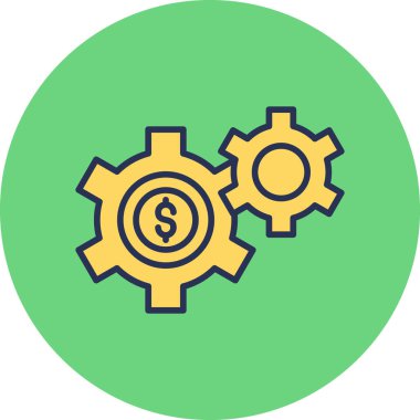 Düz tasarımda soyut para simgesi.