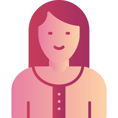 Kadın. Web simgesi basit illüstrasyon 