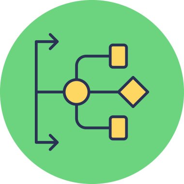 Akış çizelgesi simgesi, modern tasarım illüstrasyonu