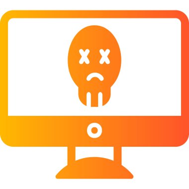 Siber saldırı web simgesi, vektör illüstrasyonu
