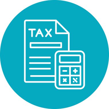 Vergi Hesaplama simgesi vektör illüstrasyonu