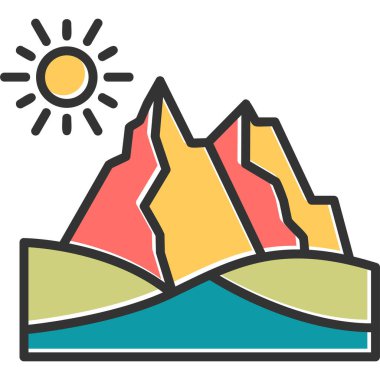 Çöl modern simgesi, vektör illüstrasyonu 