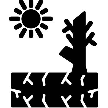 Düz çizgi simgesinin kuraklık vektör illüstrasyonu