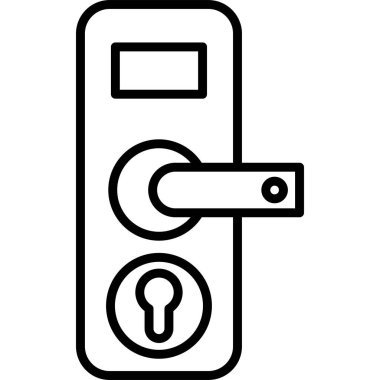 Kapı kilidi simgesi. vektör illüstrasyonu