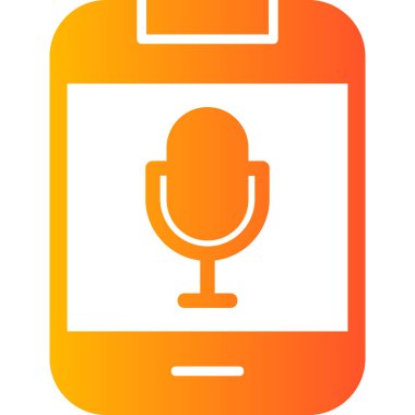 Mikrofon. Web simgesi kaydedilmesi basit illüstrasyon 