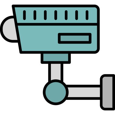 CCTV kamera simgesi, vektör illüstrasyonu basit tasarım