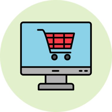 Alışveriş arabası. Çevrimiçi Depolama vektör çizimi