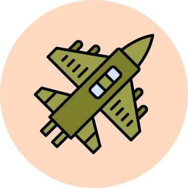 Askeri uçak ikonu, web illüstrasyonu