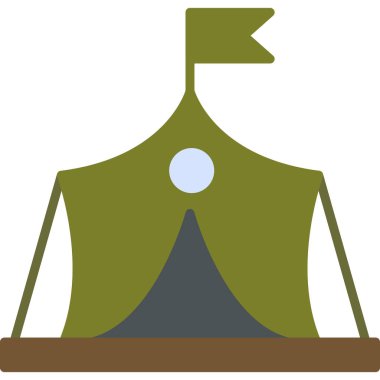 Askeri çadır modern ikon, vektör illüstrasyonu