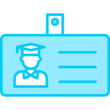 Kimlik kartı simgesi, vektör illüstrasyonu basit tasarım