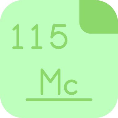 Moscovium, kimyasal element, web basit illüstrasyon