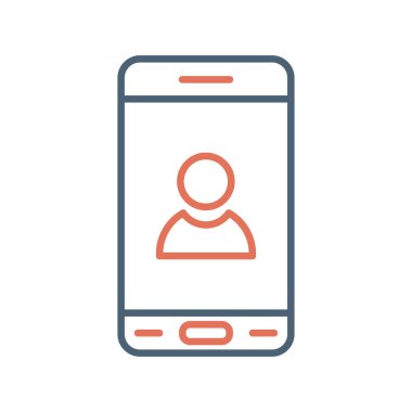 simple icon, Mobile user Profile logo on screen 