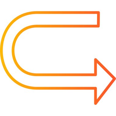 U Dönüş simgesi vektör illüstrasyonu