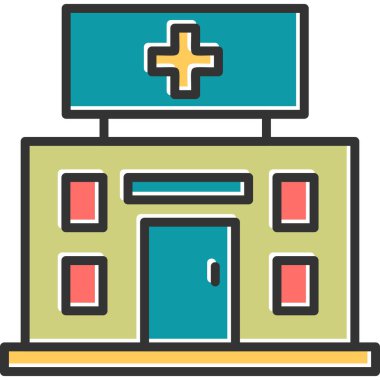 Hastane. Web simgesi basit illüstrasyon