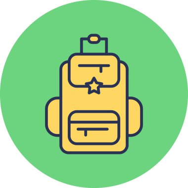 sırt çantası simgesi vektör illüstrasyonu