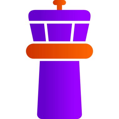 Beyaz arka planda izole edilmiş mor boya kovası simgesi. vektör illüstrasyonu