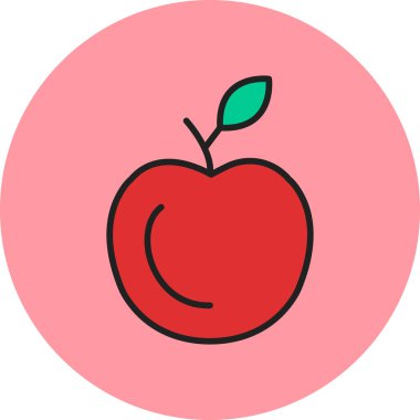 elma izole vektör çizimi grafik tasarımı 